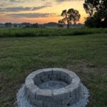 Fire Pit during a sunset.