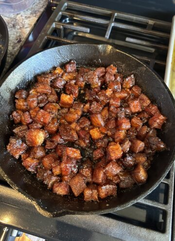 Cast Iron Pork Belly Burnt Ends